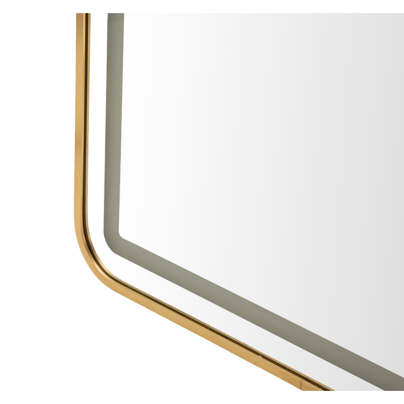 Grand Miroir sur pied lumineux LED Rectangulaire 50x160 Métal Doré Simple 