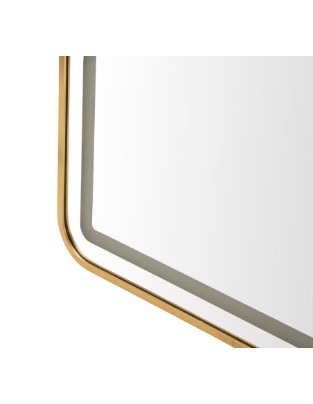 Grand Miroir sur pied lumineux LED Rectangulaire 50x160 Métal Doré Simple 