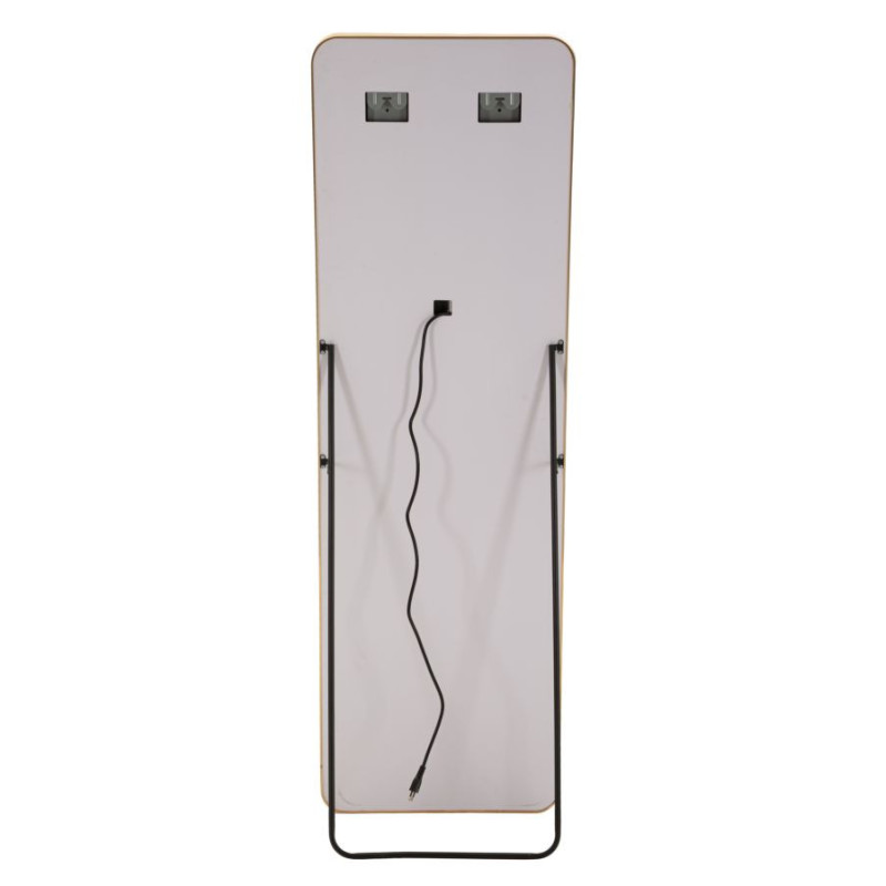 Grand Miroir sur pied lumineux LED Rectangulaire 50x160 Métal Doré Simple 