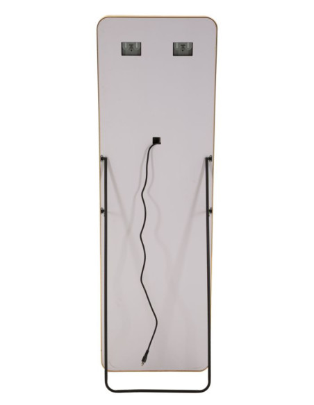 Grand Miroir sur pied lumineux LED Rectangulaire 50x160 Métal Doré Simple 