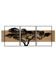 PANNELLO DA MURO LAGOS FERRO E WOOD SET 3PZ CM 204X2X80 (72X2X80-60X2X80) 