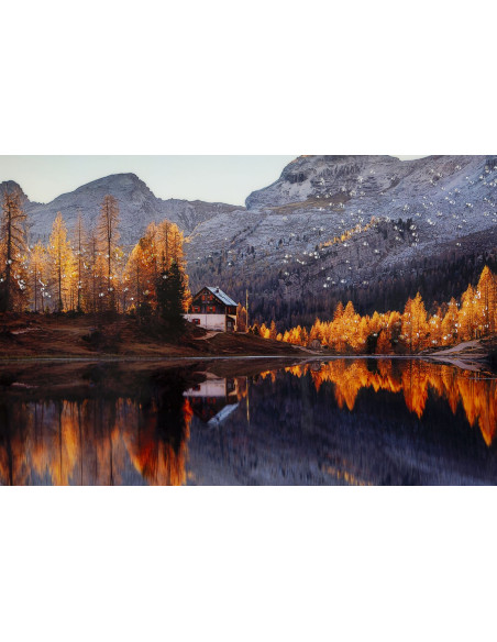 STAMPA SU TELA LACCATA C/CORNICE LAKE CM 90X4X60 