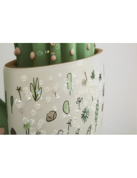 STAMPA SU TELA LACCATA C/CORNICE VASETTO CACTUS -B- CM 40X2,8X40 