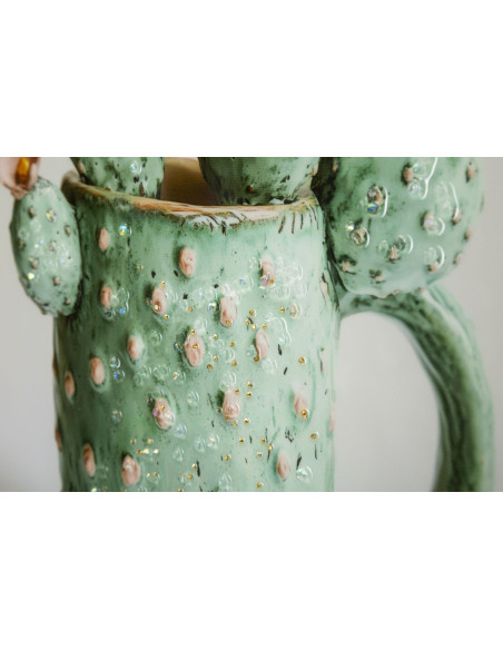 STAMPA SU TELA LACCATA C/CORNICE VASETTO CACTUS -C- CM 40X2,8X40 