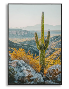 STAMPA SU TELA LACCATA C/CORNICE CACTUS -B- CM 60X4X90 