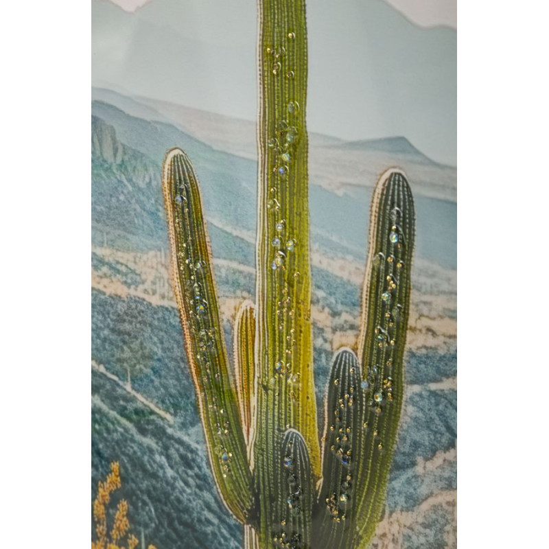 STAMPA SU TELA LACCATA C/CORNICE CACTUS -B- CM 60X4X90 