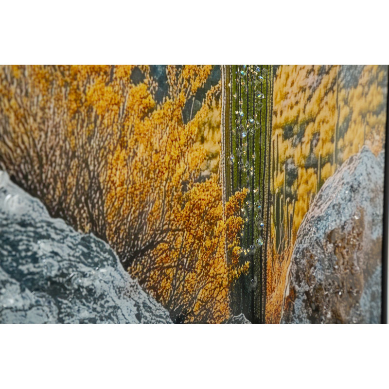 STAMPA SU TELA LACCATA C/CORNICE CACTUS -B- CM 60X4X90 