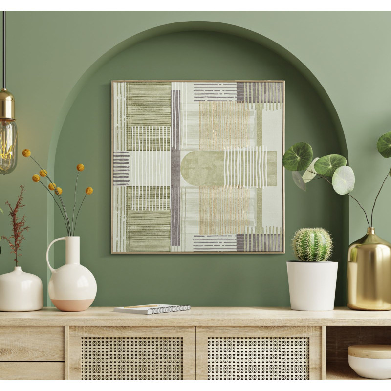 STAMPA DIPINTA SU TELA LIGNES C/CORNICE -A- CM 60X3X60 