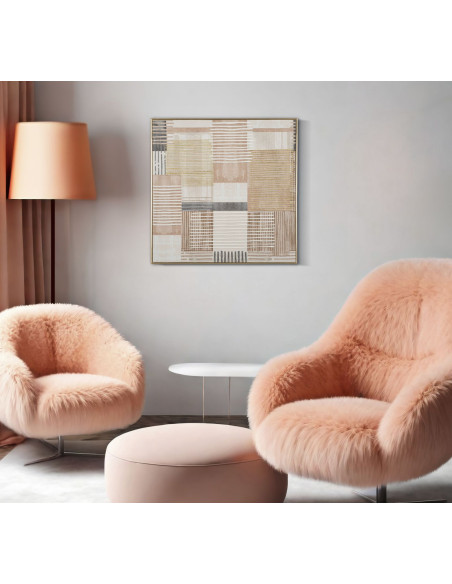 STAMPA DIPINTA SU TELA LIGNES C/CORNICE -B- CM 60X3X60 