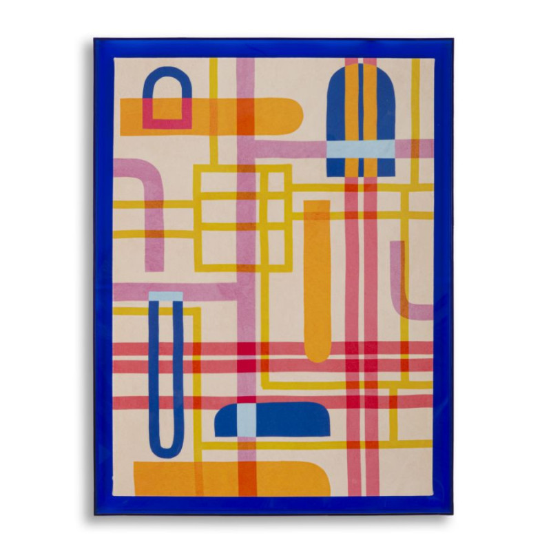 STAMPA SU TELA LACCATTO MODIS C/CORNICE -B- CM 60X3,3X80 