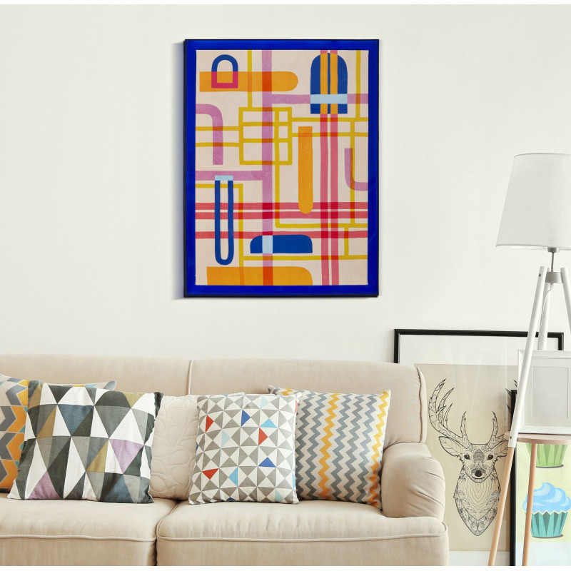 STAMPA SU TELA LACCATTO MODIS C/CORNICE -B- CM 60X3,3X80 