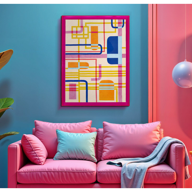 STAMPA SU TELA LACCATTO MODIS C/CORNICE -A- CM 60X3,3X80 