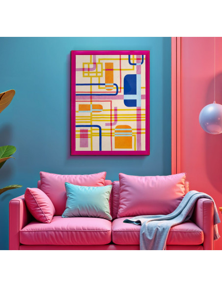 STAMPA SU TELA LACCATTO MODIS C/CORNICE -A- CM 60X3,3X80 