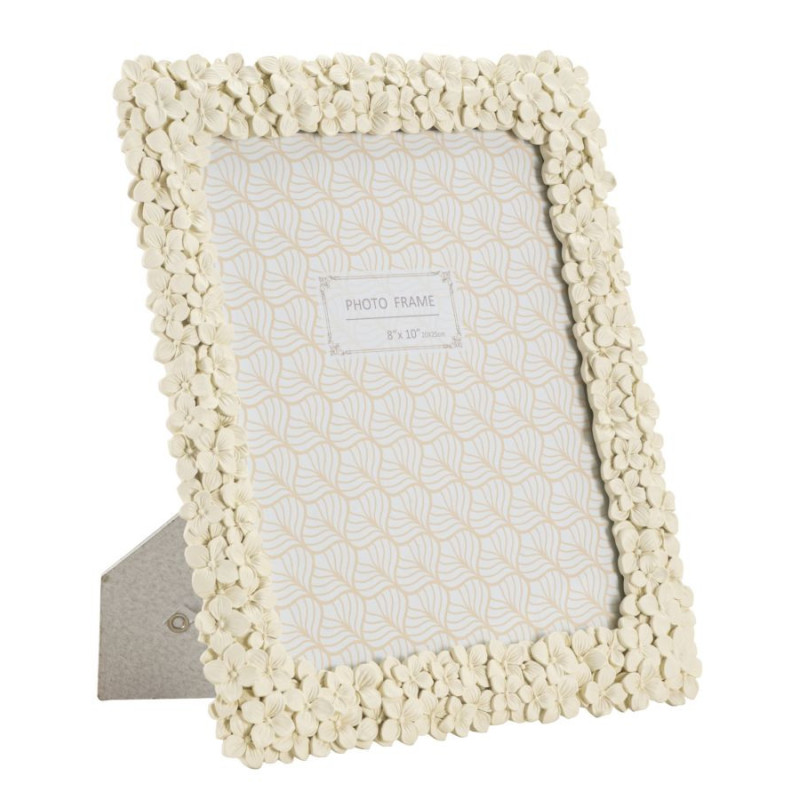 Grand Cadre photo romantique Fleurs pour photo 20x25 Résine Blanc crème Floty Mauro Ferretti - 1