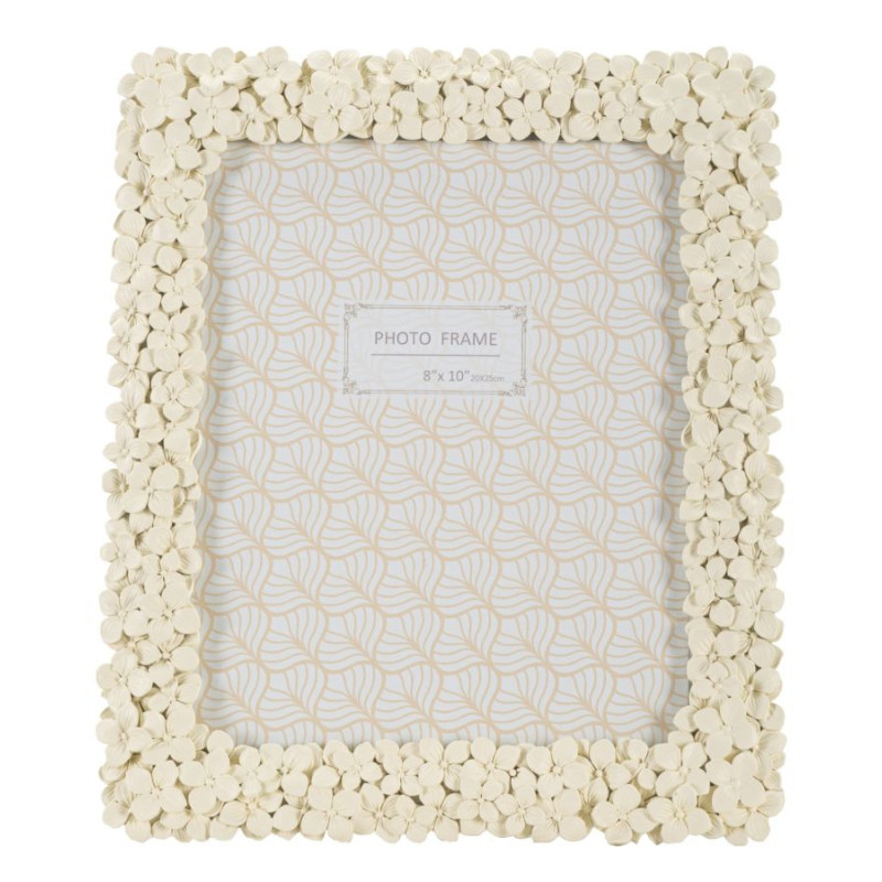 Grand Cadre photo romantique Fleurs pour photo 20x25 Résine Blanc crème Floty Mauro Ferretti - 2