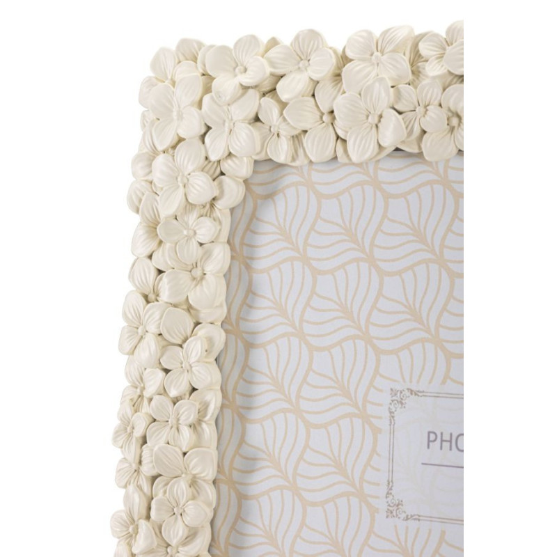 Grand Cadre photo romantique Fleurs pour photo 20x25 Résine Blanc crème Floty Mauro Ferretti - 4