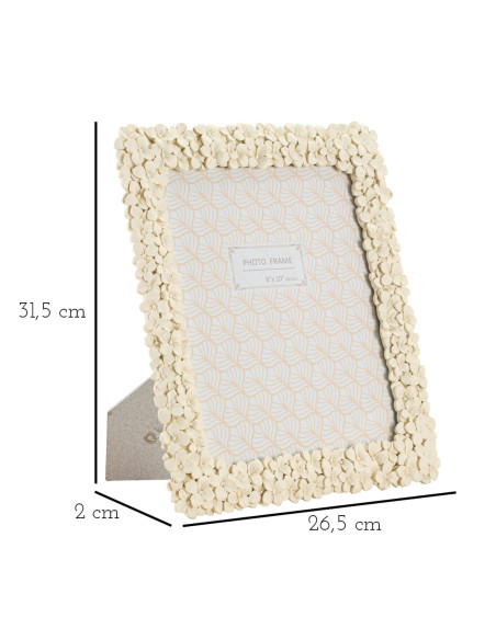 Grand Cadre photo romantique Fleurs pour photo 20x25 Résine Blanc crème Floty Mauro Ferretti - 6