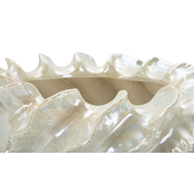 Cache-pot bord de mer coquillage Organique D 43 cm Céramique Blanc perle Effet irisé Perly Mauro Ferretti - 3