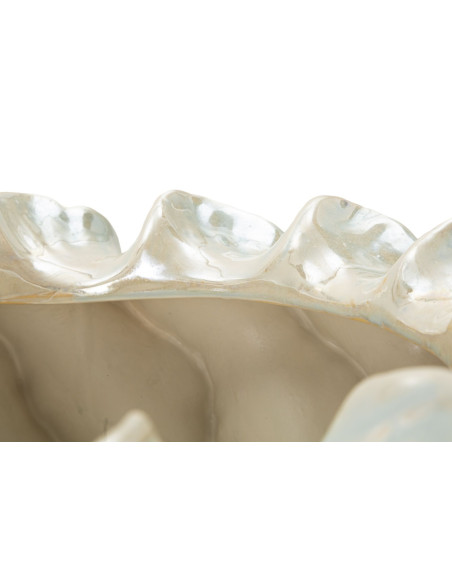 Cache-pot bord de mer coquillage Organique D 43 cm Céramique Blanc perle Effet irisé Perly Mauro Ferretti - 5
