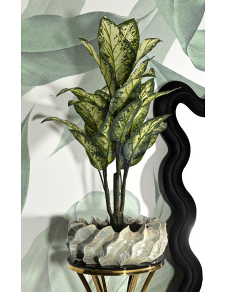 Cache-pot bord de mer coquillage Organique D 43 cm Céramique Blanc perle Effet irisé Perly Mauro Ferretti - 6