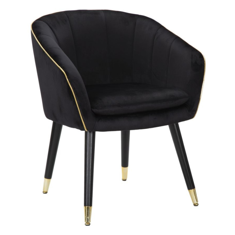 POLTRONA PARIS NERA/GOLD CM 62X58X78 