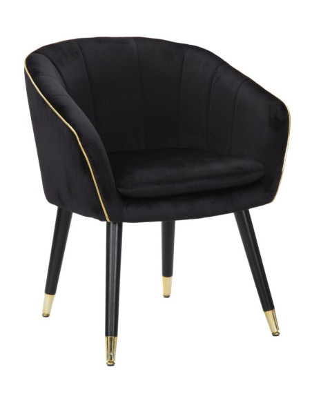 POLTRONA PARIS NERA/GOLD CM 62X58X78 