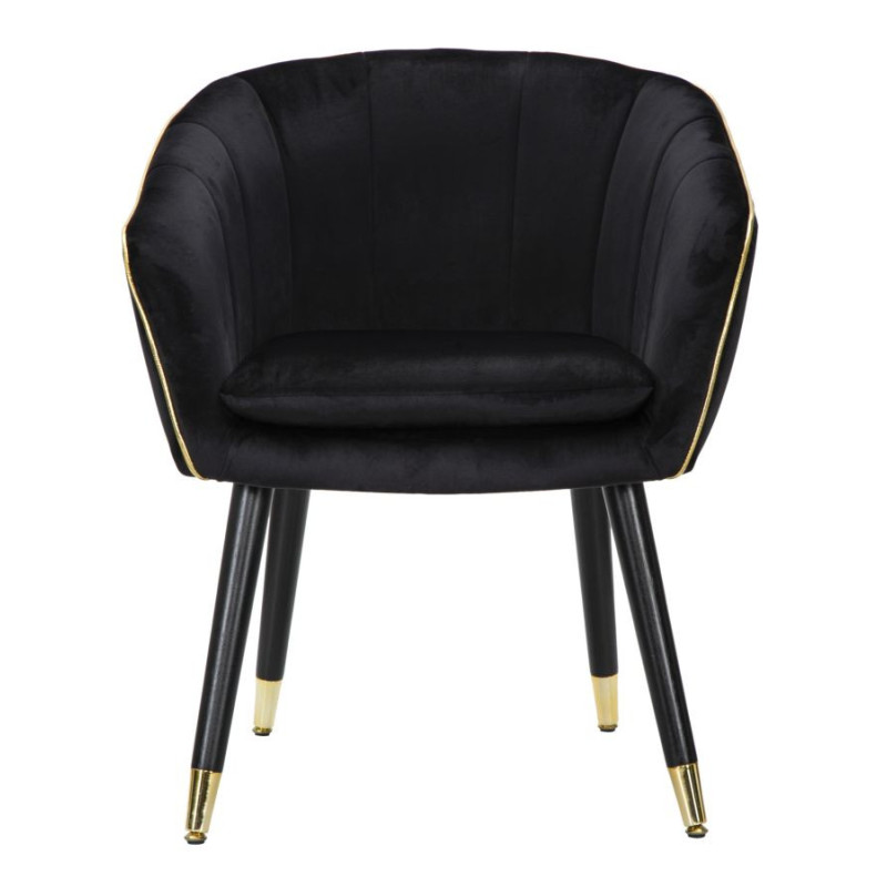 POLTRONA PARIS NERA/GOLD CM 62X58X78 