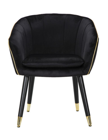 POLTRONA PARIS NERA/GOLD CM 62X58X78 