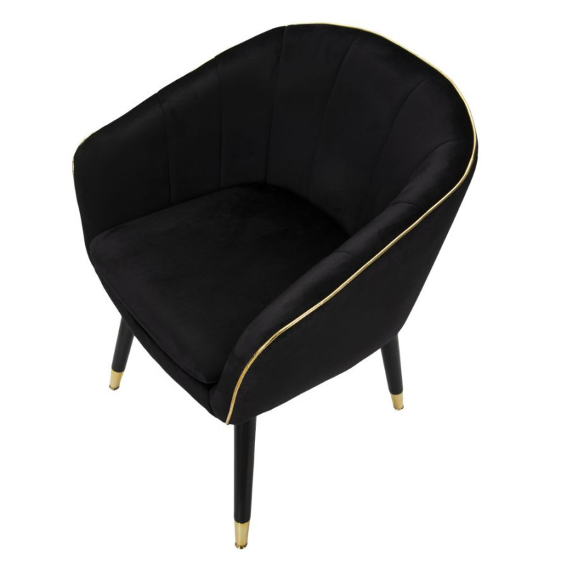 POLTRONA PARIS NERA/GOLD CM 62X58X78 