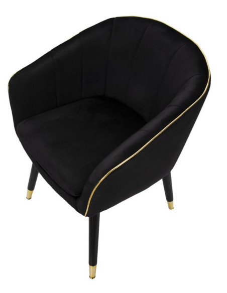 POLTRONA PARIS NERA/GOLD CM 62X58X78 