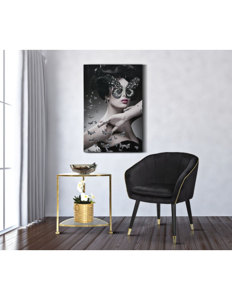 POLTRONA PARIS NERA/GOLD CM 62X58X78 