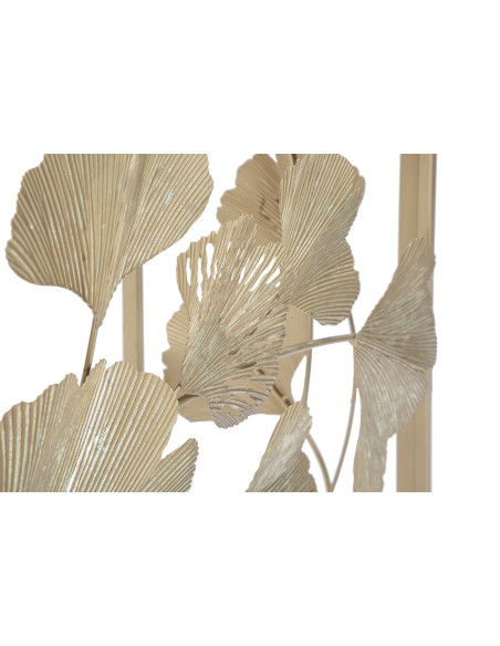 Console moderne chic Feuilles Ginkgo Rectangulaire 108 cm Verre Transparent Métal Doré Leaf Mauro Ferretti - 6
