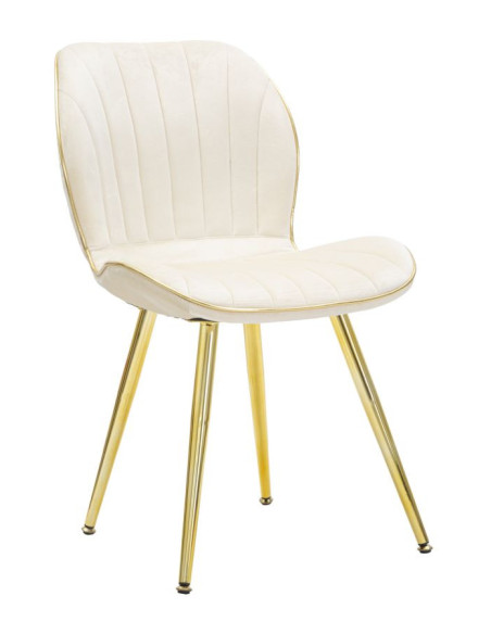 SEDIA PARIS SPACE CREMA /GOLD SET 2 PZ CM 46X58X77 