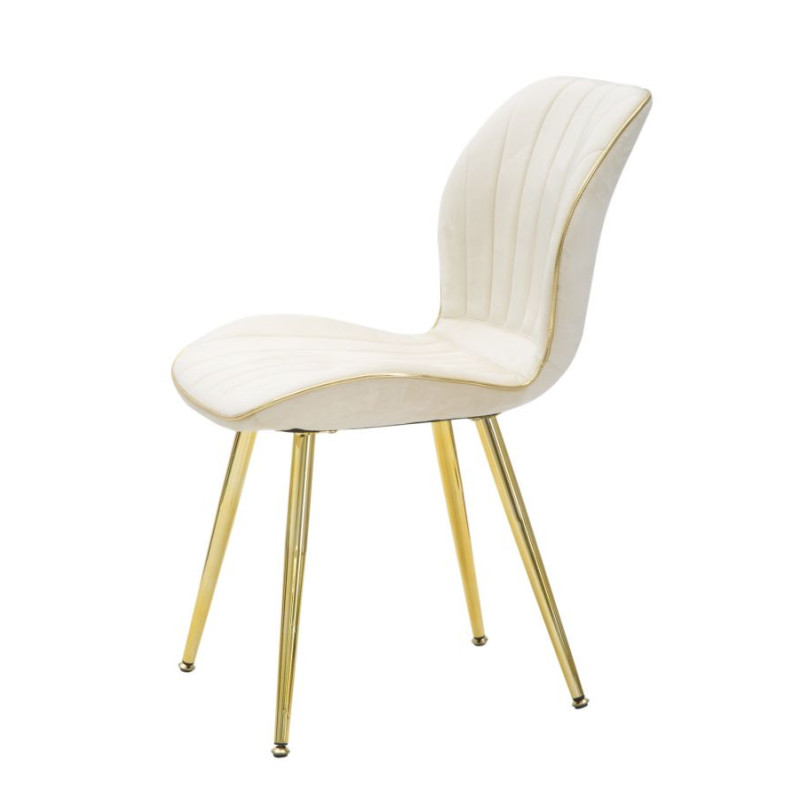 SEDIA PARIS SPACE CREMA /GOLD SET 2 PZ CM 46X58X77 