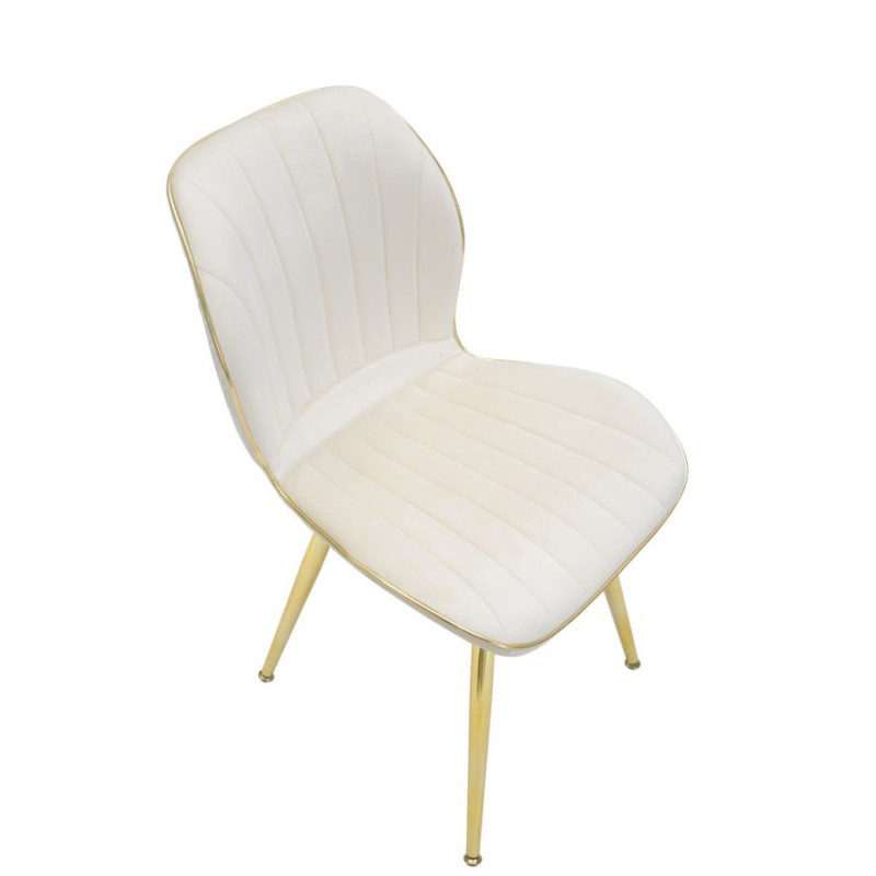 SEDIA PARIS SPACE CREMA /GOLD SET 2 PZ CM 46X58X77 