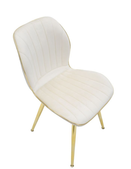 SEDIA PARIS SPACE CREMA /GOLD SET 2 PZ CM 46X58X77 