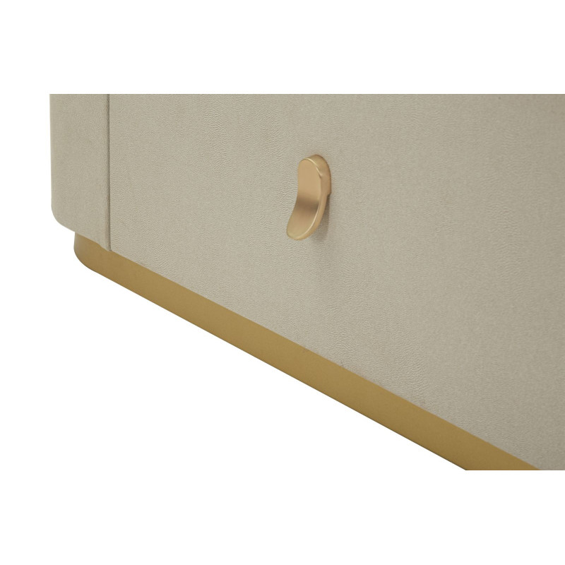 Grande Commode de chambre moderne chic 6 tiroirs 140 cm Bois de pin Bois MDF Métal Crème Doré Beauty Mauro Ferretti - 8