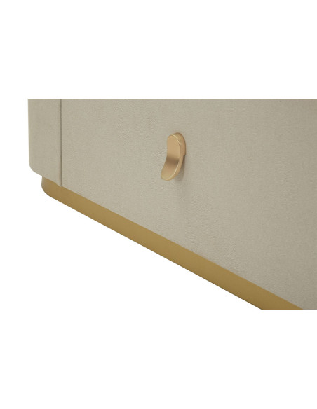Grande Commode de chambre moderne chic 6 tiroirs 140 cm Bois de pin Bois MDF Métal Crème Doré Beauty Mauro Ferretti - 8