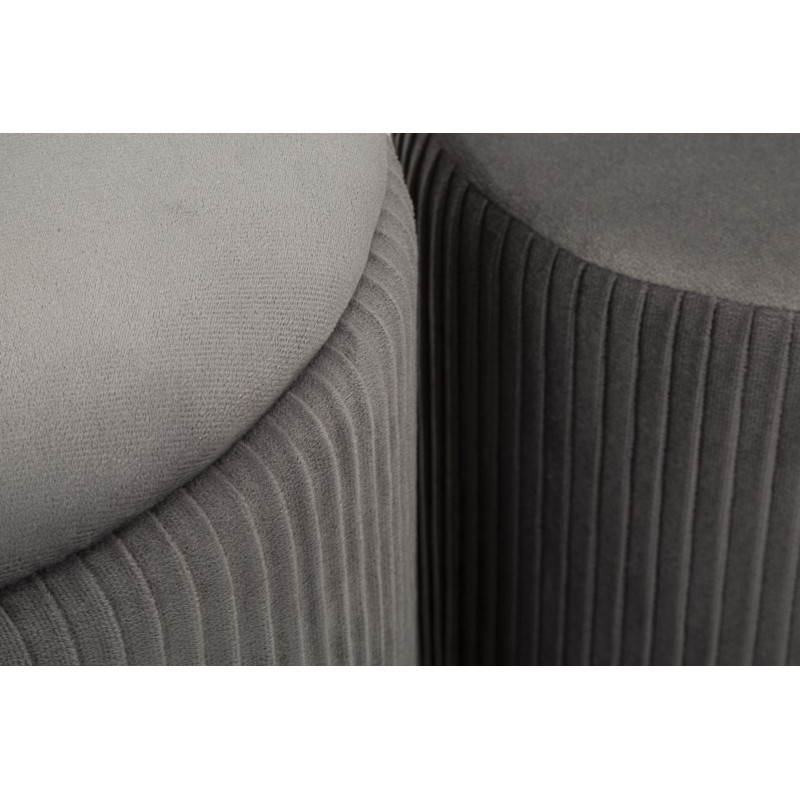 PANCA C/CONTENITORE E SGABELLI SHOPY GRIGIA SET 3 PZ CM 80X37X42-29X35 