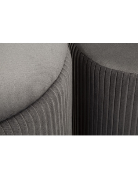 PANCA C/CONTENITORE E SGABELLI SHOPY GRIGIA SET 3 PZ CM 80X37X42-29X35 