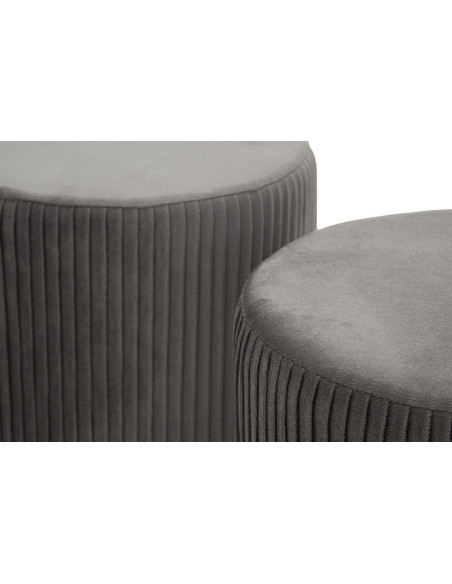 PANCA C/CONTENITORE E SGABELLI SHOPY GRIGIA SET 3 PZ CM 80X37X42-29X35 