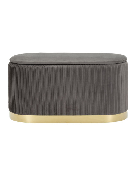 PANCA C/CONTENITORE E SGABELLI SHOPY GRIGIA SET 3 PZ CM 80X37X42-29X35 