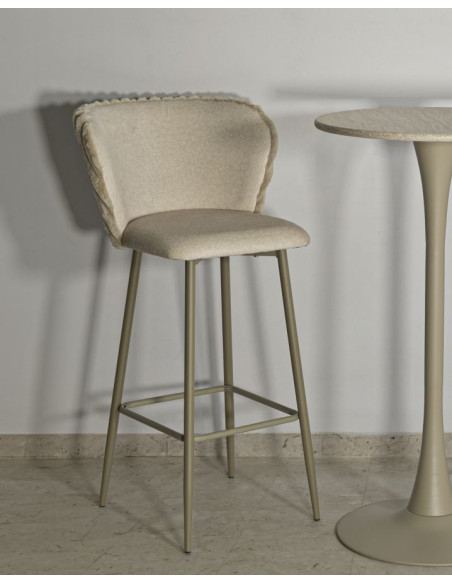 SGABELLO BAR ALASKA -B- CREMA SET 2 PZ CM 55X58X106 (ALTEZZA SEDUTA CM 77) 