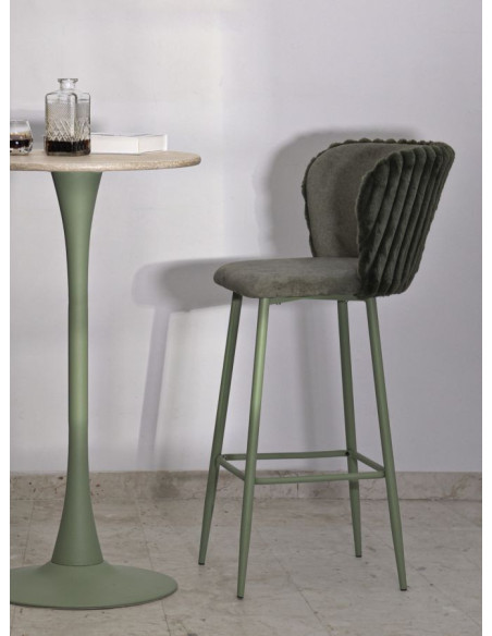 SGABELLO BAR ALASKA -B- VERDE SET 2 PZ CM 55X58X106 (ALTEZZA SEDUTA CM 77) 