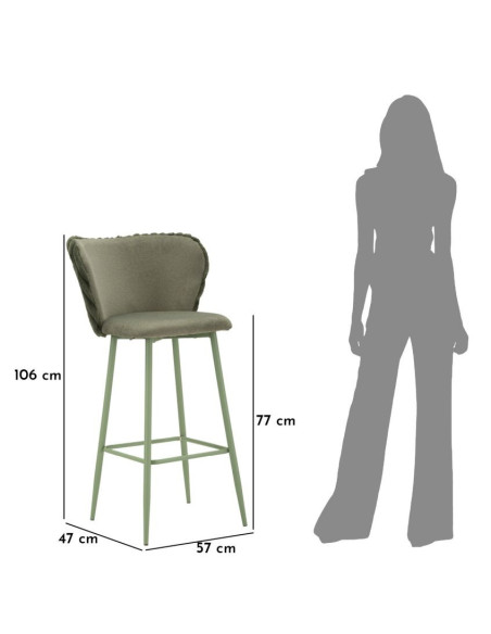 SGABELLO BAR ALASKA -B- VERDE SET 2 PZ CM 55X58X106 (ALTEZZA SEDUTA CM 77) 