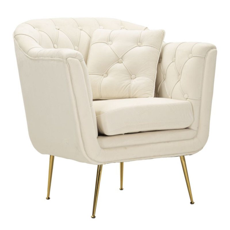 POLTRONA BUDAPEST CREMA C/CUSCINO CM 88X83X91 