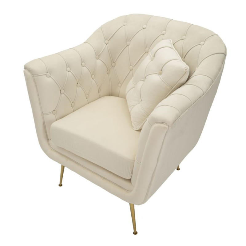 POLTRONA BUDAPEST CREMA C/CUSCINO CM 88X83X91 