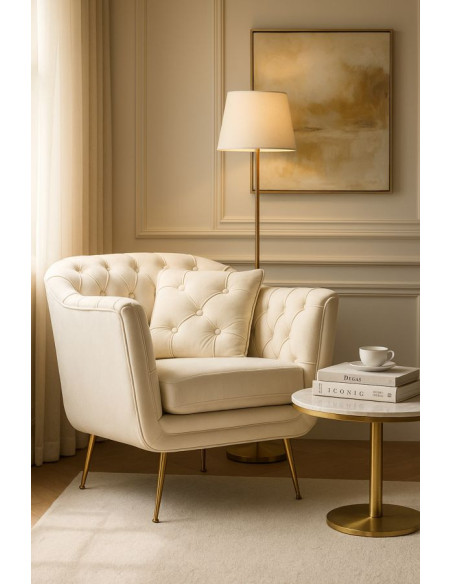 POLTRONA BUDAPEST CREMA C/CUSCINO CM 88X83X91 