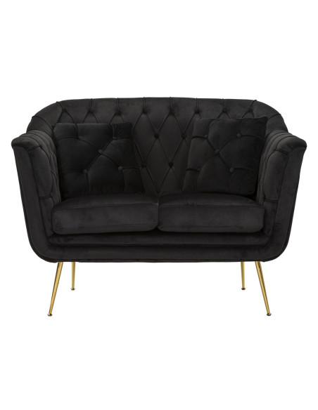 DIVANETTO BUDAPEST NERO C/CUSCINI CM 130X83X91 