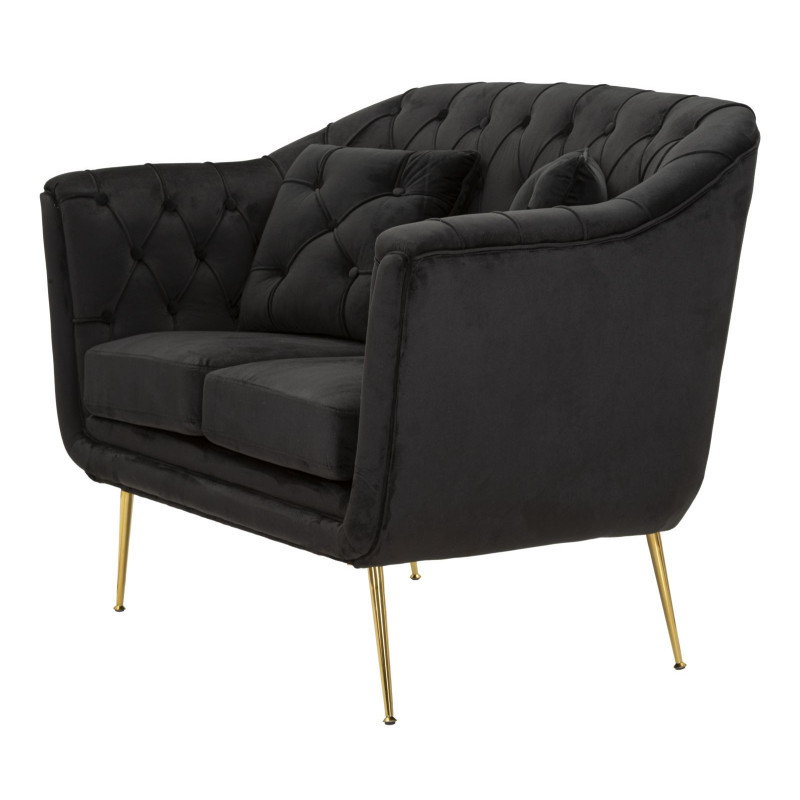 DIVANETTO BUDAPEST NERO C/CUSCINI CM 130X83X91 